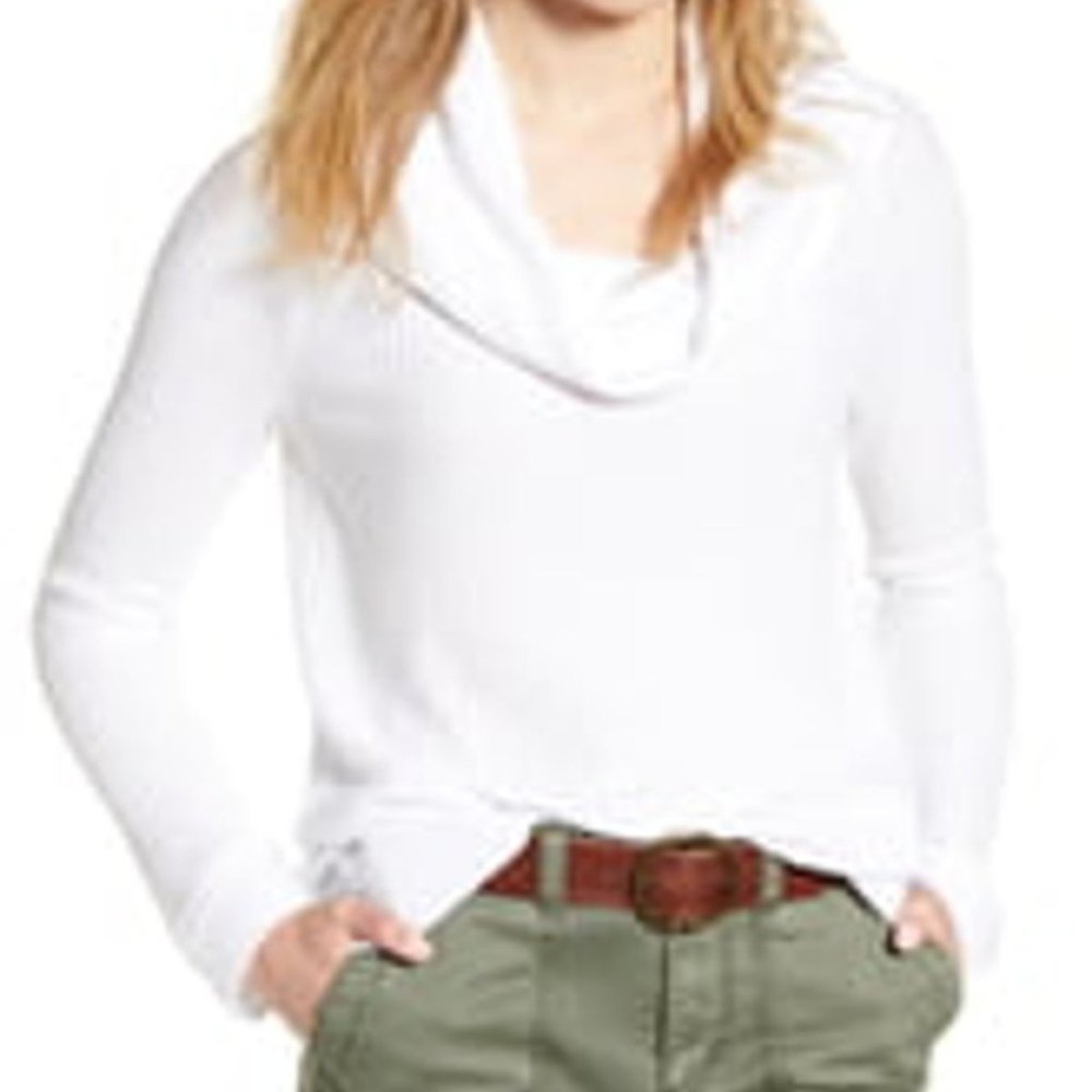 NWT Caslon Waffle Knit Cowl Neck Sweater